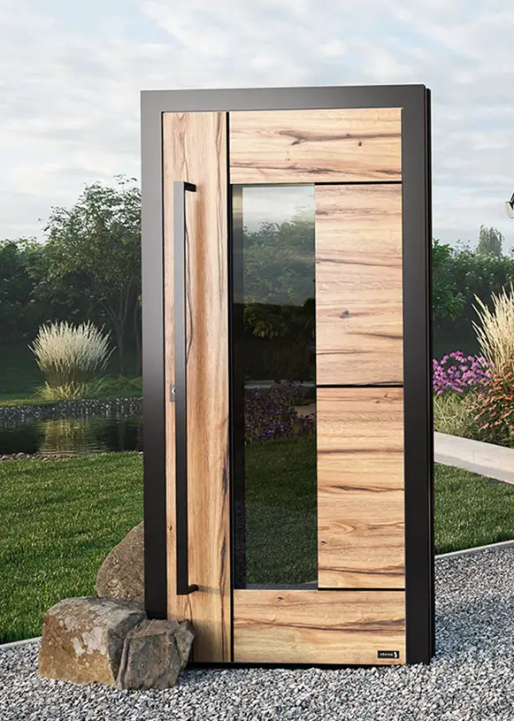 Köster Alutüren in Holzoptik