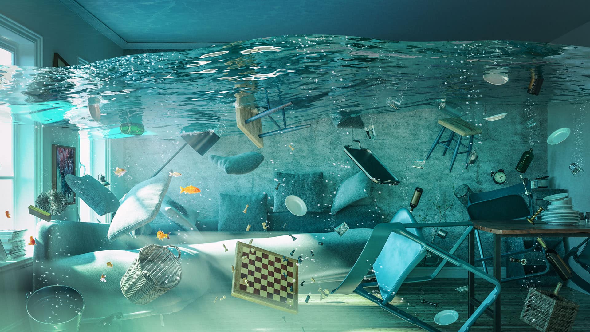 Hochwasser im Wohnzimmer