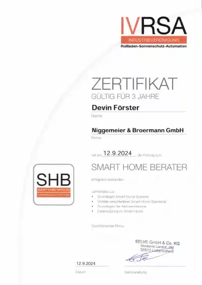 Smart Home-Zertifikat Devin